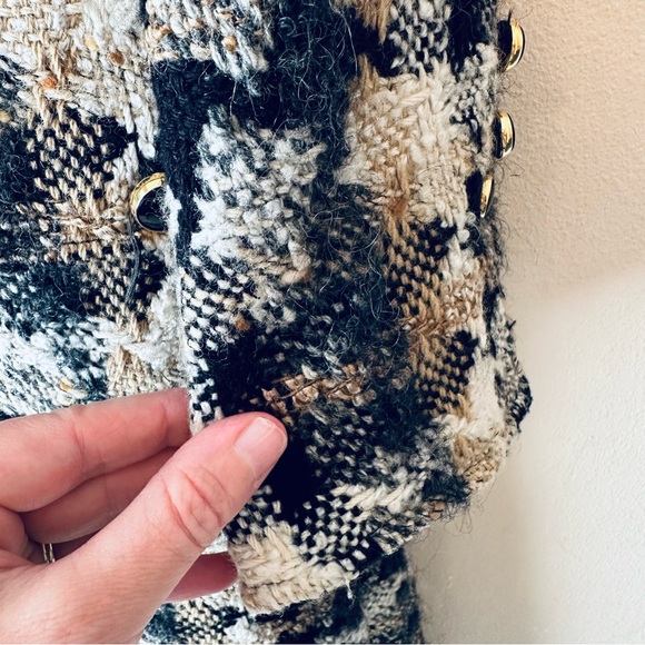 Jaeger London Vintage Tweed Wool Jacket Suit Set Sz 10 Cream Black Tan - Picture 13 of 16